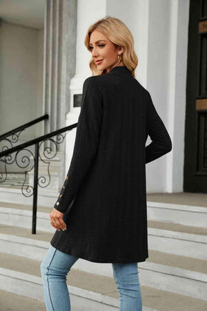Warm Partner Open Front Long Sleeve Cardigan - MXSTUDIO.COM