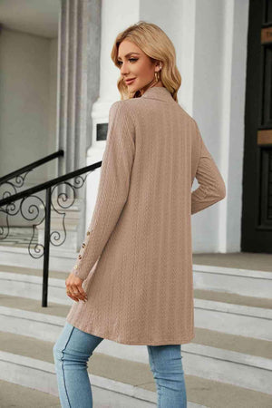 Warm Partner Open Front Long Sleeve Cardigan - MXSTUDIO.COM