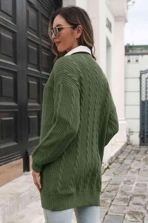 Warm Reinforcement Long Knitted Cardigan - MXSTUDIO.COM