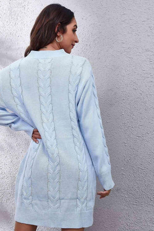 Warm Serenity Cable Knit Sweater Dress - MXSTUDIO.COM