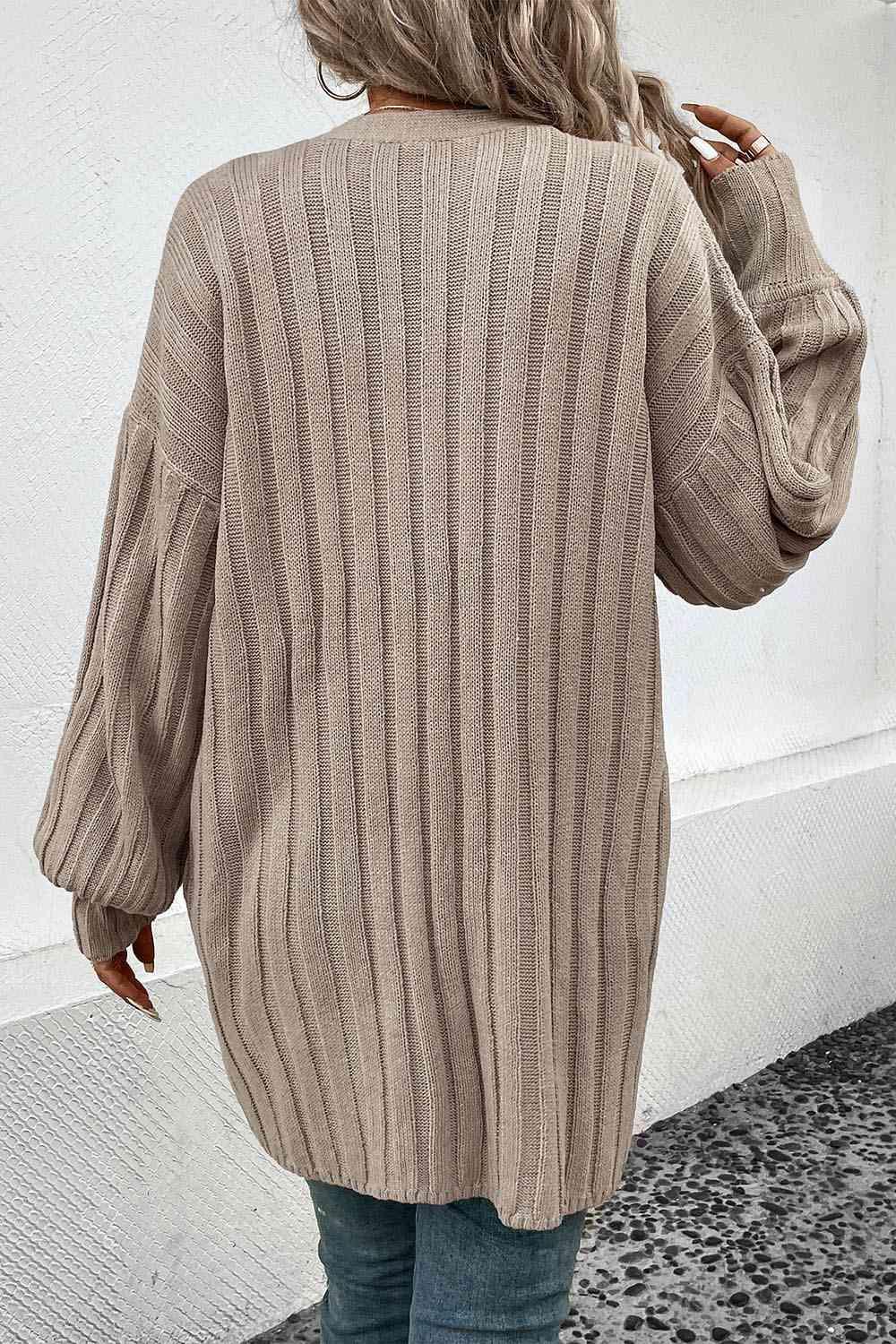 Warm Shield Open Front Long Cardigan-MXSTUDIO.COM
