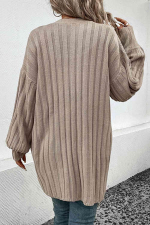 Warm Shield Open Front Long Cardigan-MXSTUDIO.COM