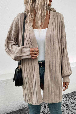 Warm Shield Open Front Long Cardigan-MXSTUDIO.COM