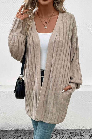 Warm Shield Open Front Long Cardigan-MXSTUDIO.COM