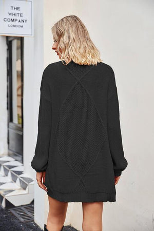 Warm Shield Pocketed Open Front Knit Cardigan - MXSTUDIO.COM