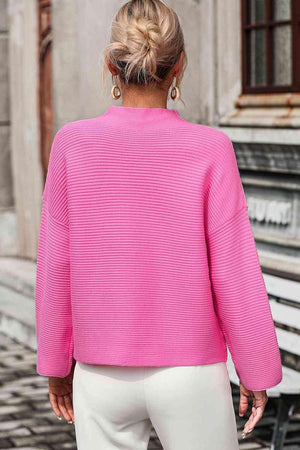 Warm Sophistication Mock Neck Pullover Sweater - MXSTUDIO.COM