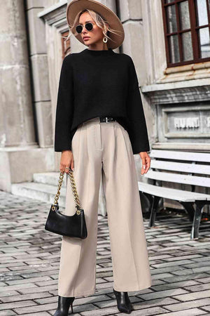 Warm Sophistication Mock Neck Pullover Sweater - MXSTUDIO.COM