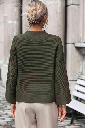 Warm Sophistication Mock Neck Pullover Sweater - MXSTUDIO.COM
