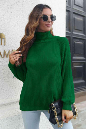 Warm Sophistication Turtleneck Ribbed Knit Sweater - MXSTUDIO.COM