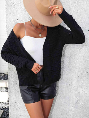 Warm Support Open Front Knit Cardigan - MXSTUDIO.COM