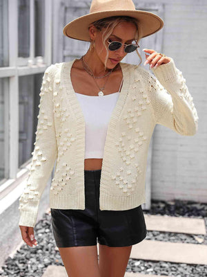 Warm Support Open Front Knit Cardigan - MXSTUDIO.COM