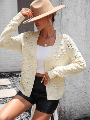 Warm Support Open Front Knit Cardigan - MXSTUDIO.COM