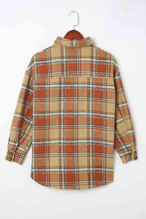 Warm Wanderer Buttoned Plaid Shirt Jacket - MXSTUDIO.COM