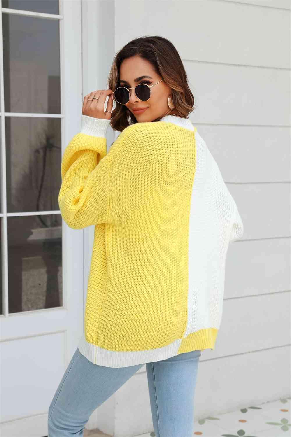 Wear All Year Round Knit Balloon Sleeve Cardigan - MXSTUDIO.COM