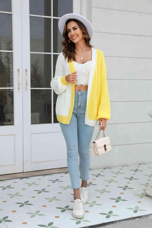 Wear All Year Round Knit Balloon Sleeve Cardigan - MXSTUDIO.COM