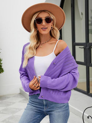 Wear Any Season Drop Shoulder Open Knit Cardigan-MXSTUDIO.COM