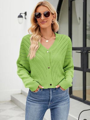 Wear Any Season Drop Shoulder Open Knit Cardigan-MXSTUDIO.COM