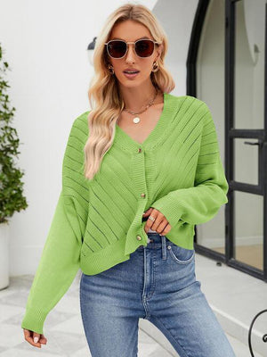 Wear Any Season Drop Shoulder Open Knit Cardigan-MXSTUDIO.COM
