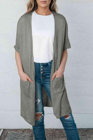 Wear Everywhere Open Front Short Sleeve Long Cardigan - MXSTUDIO.COM