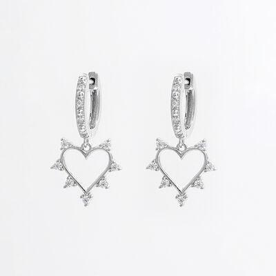 a pair of heart shaped earrings on a white background