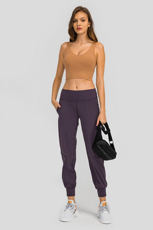 Wide Waistband Slant Pocket Pants - MXSTUDIO.COM