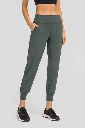 Wide Waistband Slant Pocket Pants - MXSTUDIO.COM