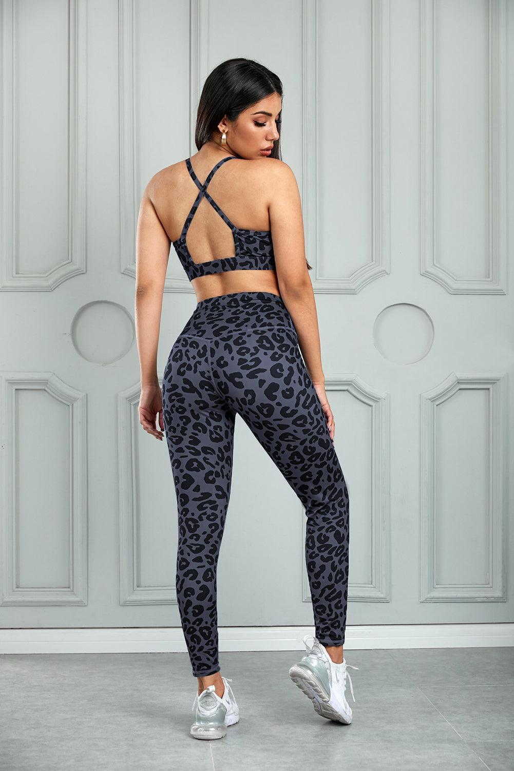 Wild And Free Leopard Print Yoga Set - MXSTUDIO.COM