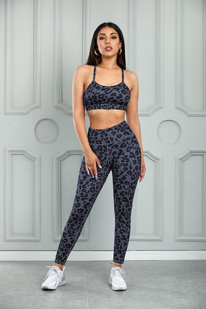 Wild And Free Leopard Print Yoga Set - MXSTUDIO.COM