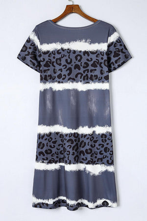 Wild Comfort V-Neck Leopard Print Mini Dress - MXSTUDIO.COM