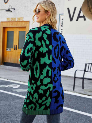 Wild Embrace Leopard Button Long Cardigan - MXSTUDIO.COM