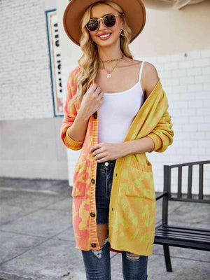 Wild Embrace Leopard Button Long Cardigan - MXSTUDIO.COM