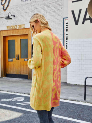 Wild Embrace Leopard Button Long Cardigan - MXSTUDIO.COM