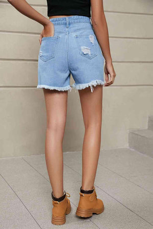 Wild West Fringe Distressed Denim Shorts - MXSTUDIO.COM