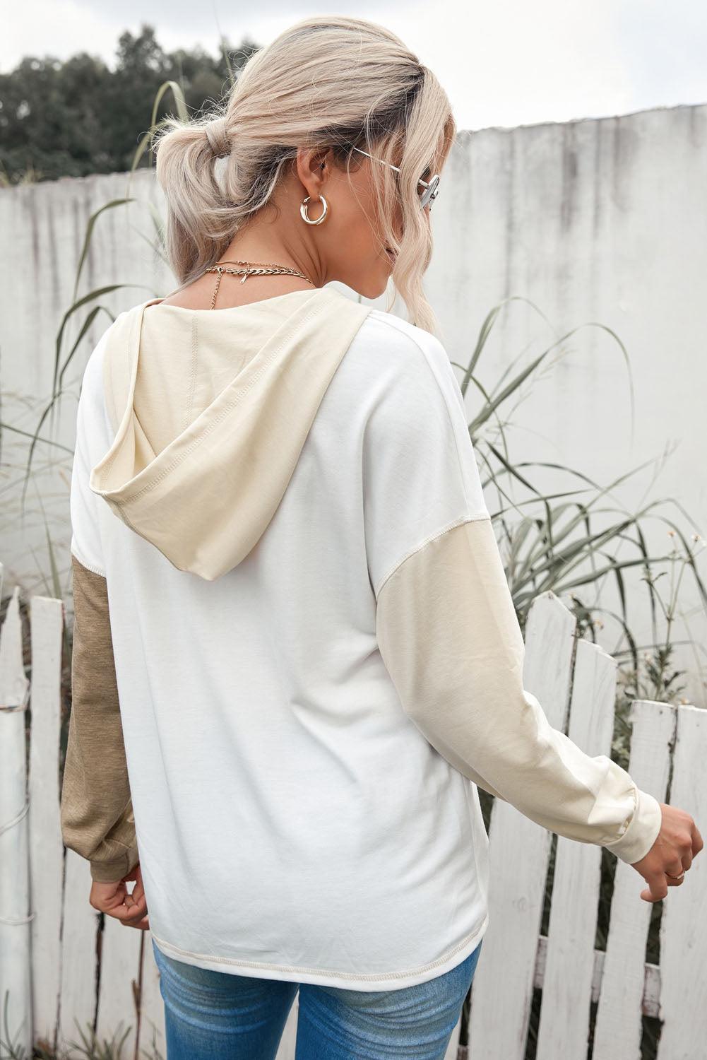 Winner's Mindset Color Block White Hoodie - MXSTUDIO.COM