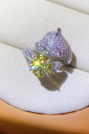 Winsome Animal Bypass 2 Carat Yellow Moissanite Ring - MXSTUDIO.COM