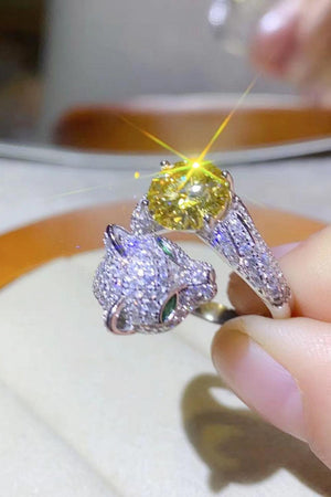Winsome Animal Bypass 2 Carat Yellow Moissanite Ring - MXSTUDIO.COM