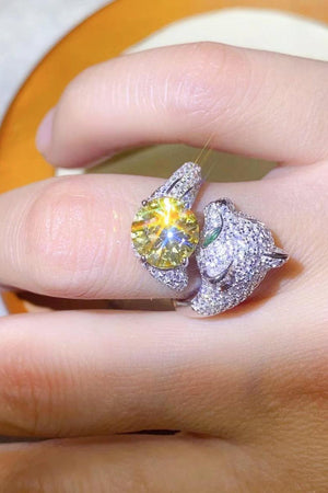 Winsome Animal Bypass 2 Carat Yellow Moissanite Ring - MXSTUDIO.COM
