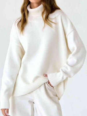 Winter Basic Knit Turtleneck Sweater-MXSTUDIO.COM