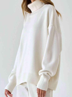 Winter Basic Knit Turtleneck Sweater-MXSTUDIO.COM