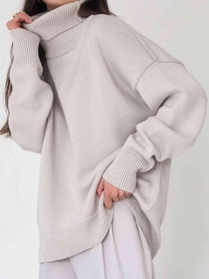 Winter Basic Knit Turtleneck Sweater-MXSTUDIO.COM