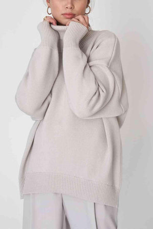 Winter Basic Knit Turtleneck Sweater-MXSTUDIO.COM