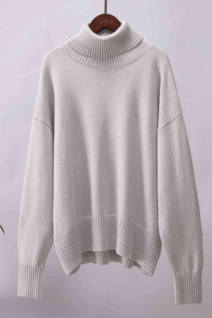 Winter Basic Knit Turtleneck Sweater-MXSTUDIO.COM