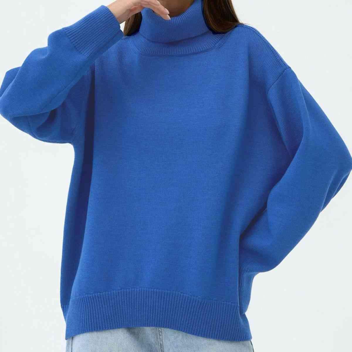 Winter Basic Knit Turtleneck Sweater-MXSTUDIO.COM