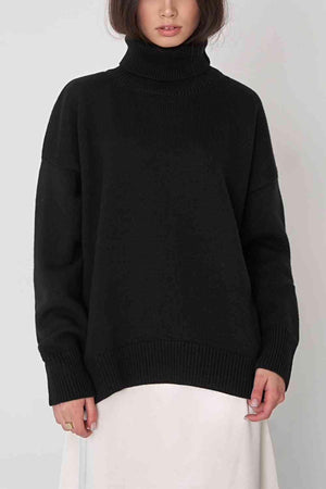 Winter Basic Knit Turtleneck Sweater-MXSTUDIO.COM