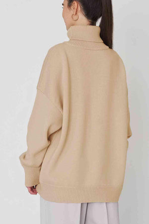 Winter Basic Knit Turtleneck Sweater-MXSTUDIO.COM