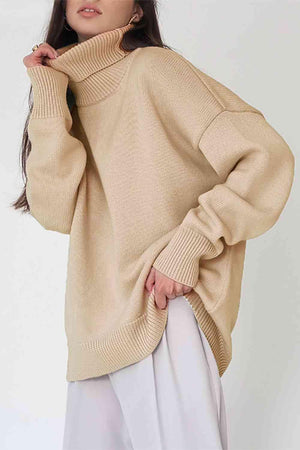 Winter Basic Knit Turtleneck Sweater-MXSTUDIO.COM