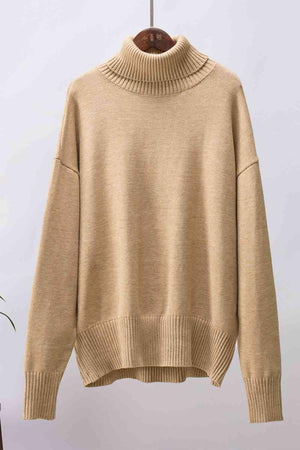 Winter Basic Knit Turtleneck Sweater-MXSTUDIO.COM
