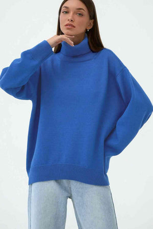 Winter Basic Knit Turtleneck Sweater-MXSTUDIO.COM