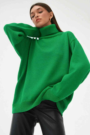 Winter Basic Knit Turtleneck Sweater-MXSTUDIO.COM