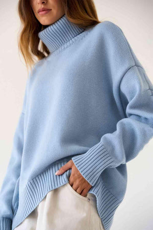 Winter Basic Knit Turtleneck Sweater-MXSTUDIO.COM